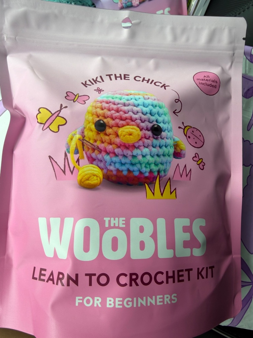 The Woobles Kiki the Chick Learn to Crochet Kit - Rainbow